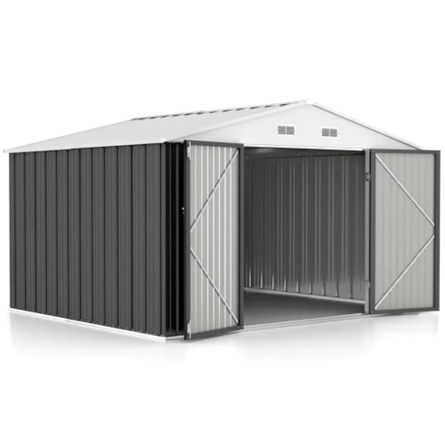 Feet Shed Outdoor Storage Shed Metal Garden Shed with Lockable Door Outside Waterproof Tool Shed for Backyard, Patio, Lawn