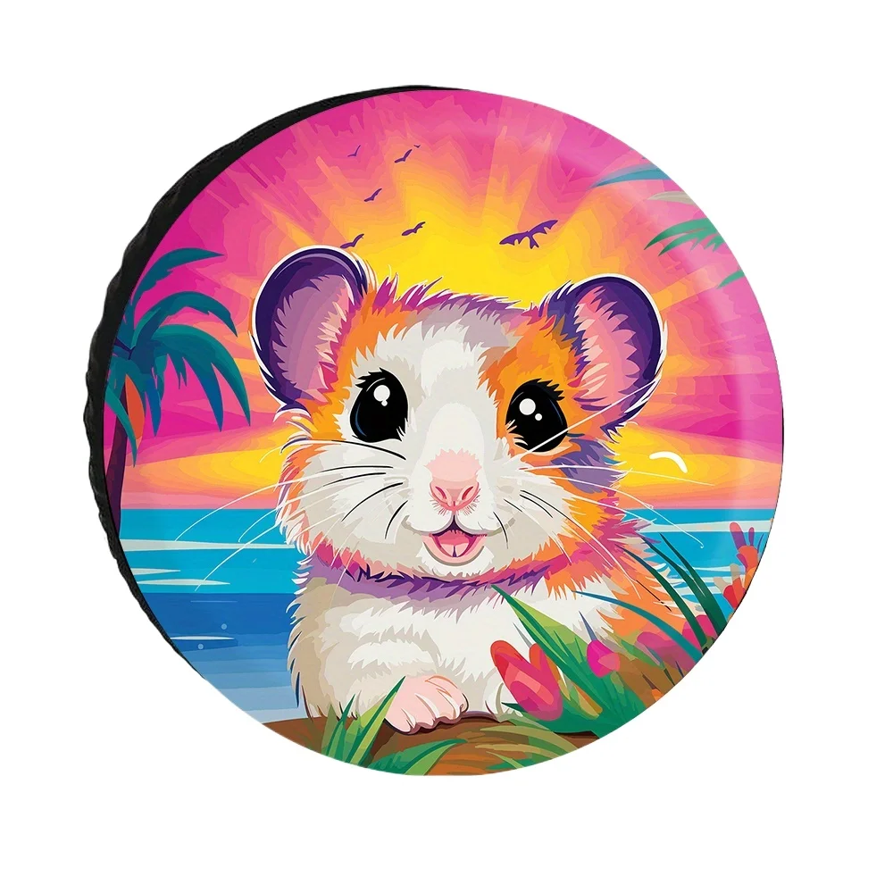 Adventure Ready | Cute Chipmunk-Themed Colorful Tire Cover for RVs, Campervans, and Travel Trailers  Durable