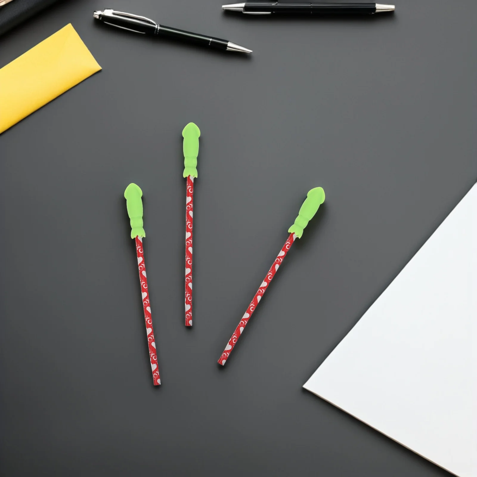 

10Pcs Chew Pencil Caps Silicone Squid Cartoon Pencil Cover Sensory Oral Motor Chewing Topper Classroom Focus Pen Tip