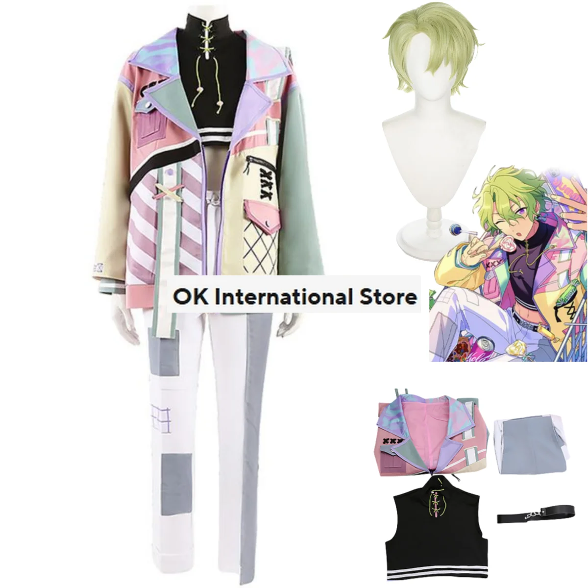 Anime Game Ensemble Stars Tomoe Hiyori Cosplay Costume City Rider Eve Eden Wig Uniform Full Set Man Woman Carnival Suit