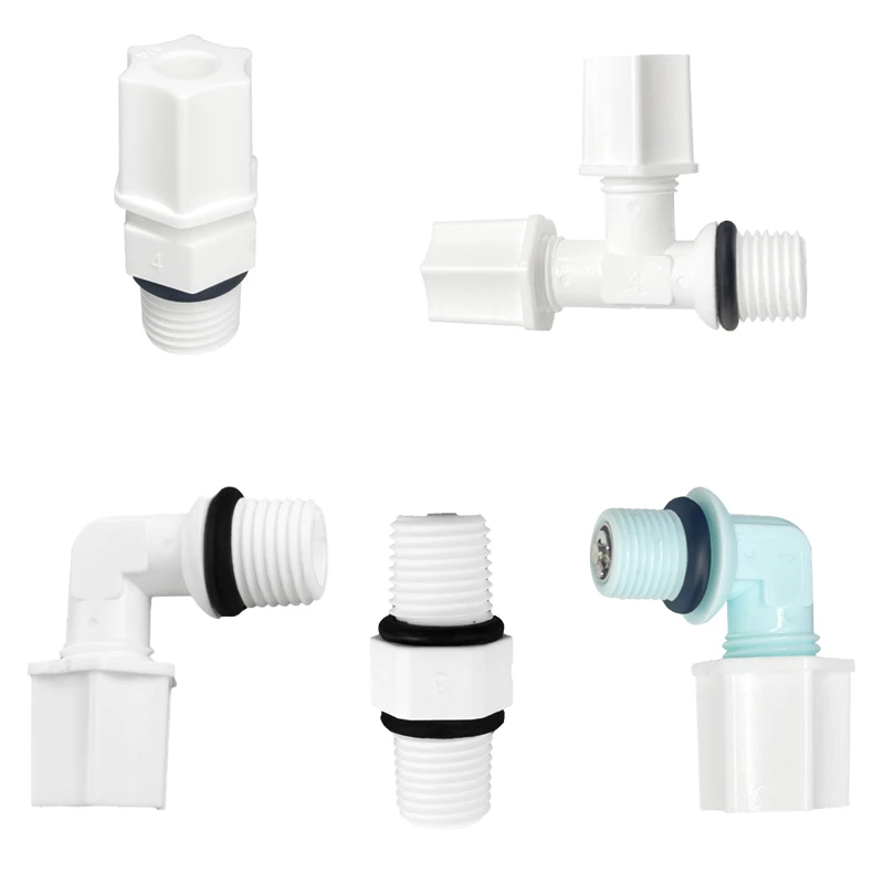 

1/4 Tube O.D Male Elbow Straight Tee Connectors JACO Fitting Plastic Check Valves For RO Pipe Reverse Osmosis Systems 10 Pcs