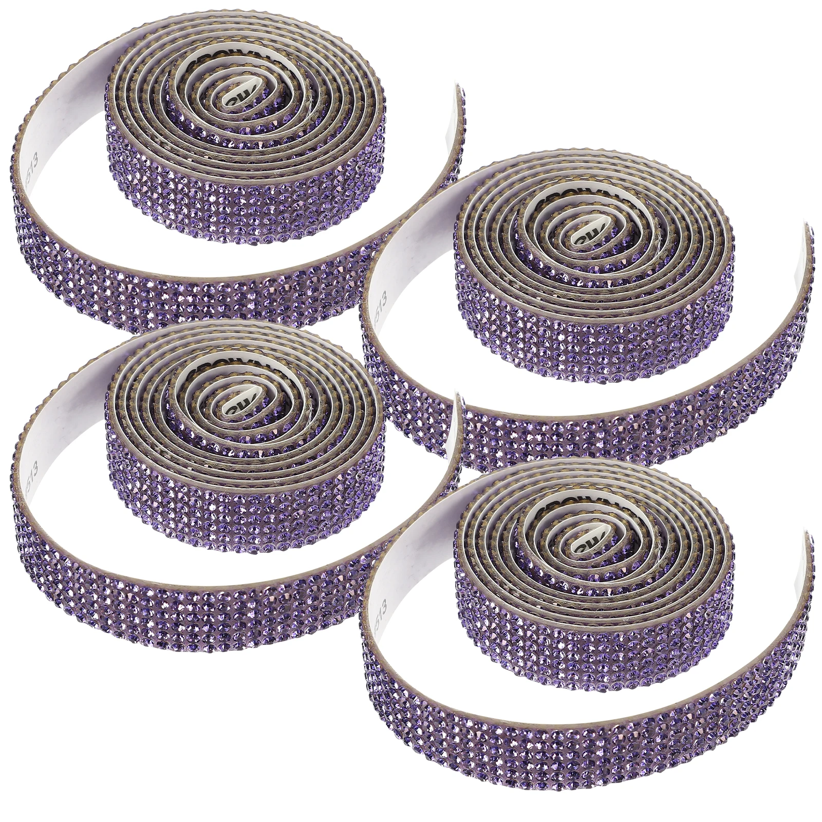 

4 Rolls Rhinestone Stickers Adhesive Bridal Belt Patches Sparkling Appliques Pearl Outfits Sash Sewing DIY Garment Decorations