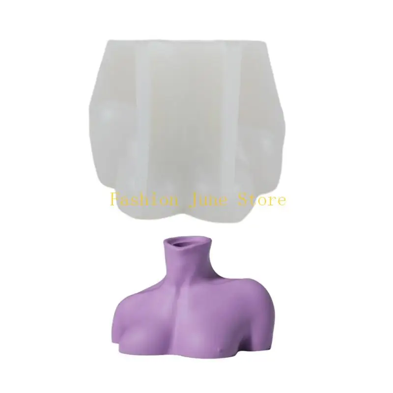 

N5KA Human Body Vase Silicone Mold Flowerpot Clay Cement Plaster Molds