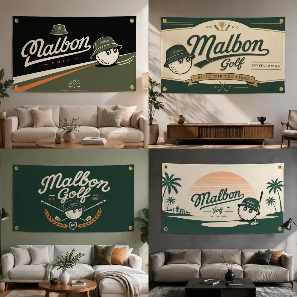 Drapeaux de golf de marque Malbon, drapeau à la mode pour salon, décoration murale pour dortoir, bannière de fête en plein air, camping, cadeaux