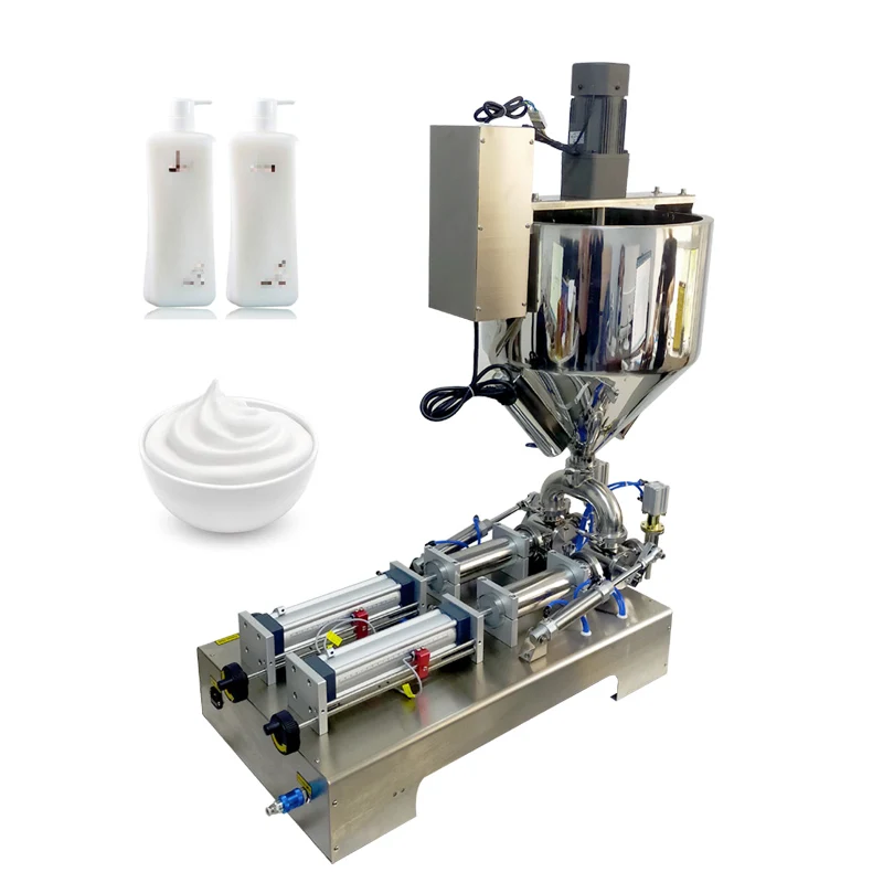 Stainless Steel Filling hine Pneumatic Double-Head Paste Liquid Heating Mixing Filling hine