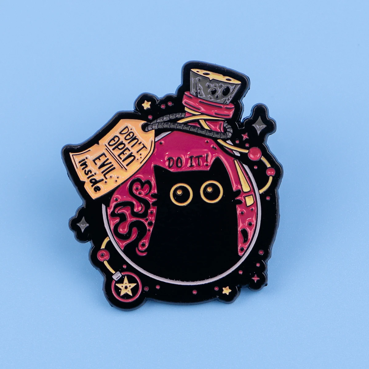 3pcs Halloween Black Cat Enamel Pin Set 