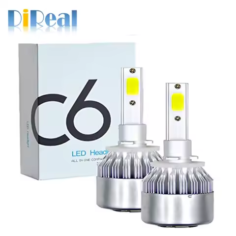 Direal C6 Led Headlight H7 Bulbs H4 H1 H3 H8 H9 H11 9005 9006 9012 6500K 12V 12000LM Auto Headlamps