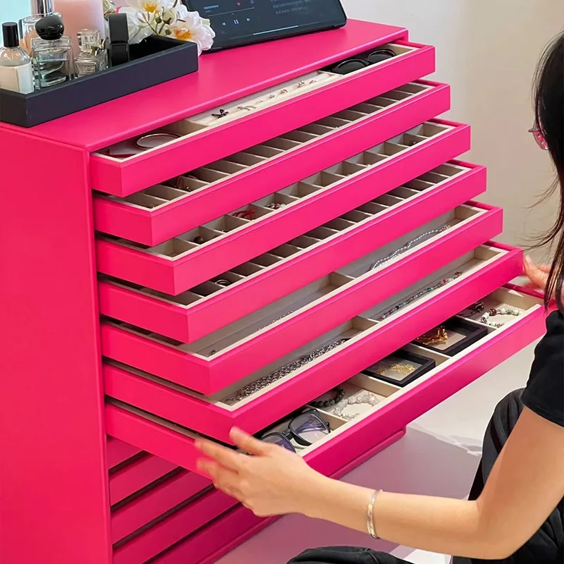Dopamine oversized jewelry cabinet desktop storage baking paint customization