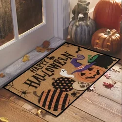 Halloween Pumpkins Floor DoorMat Entrance Flannel Carpet Waterproof Kitchen Hallway Rugs Bedroom Bathroom Non-Slip DoorMat