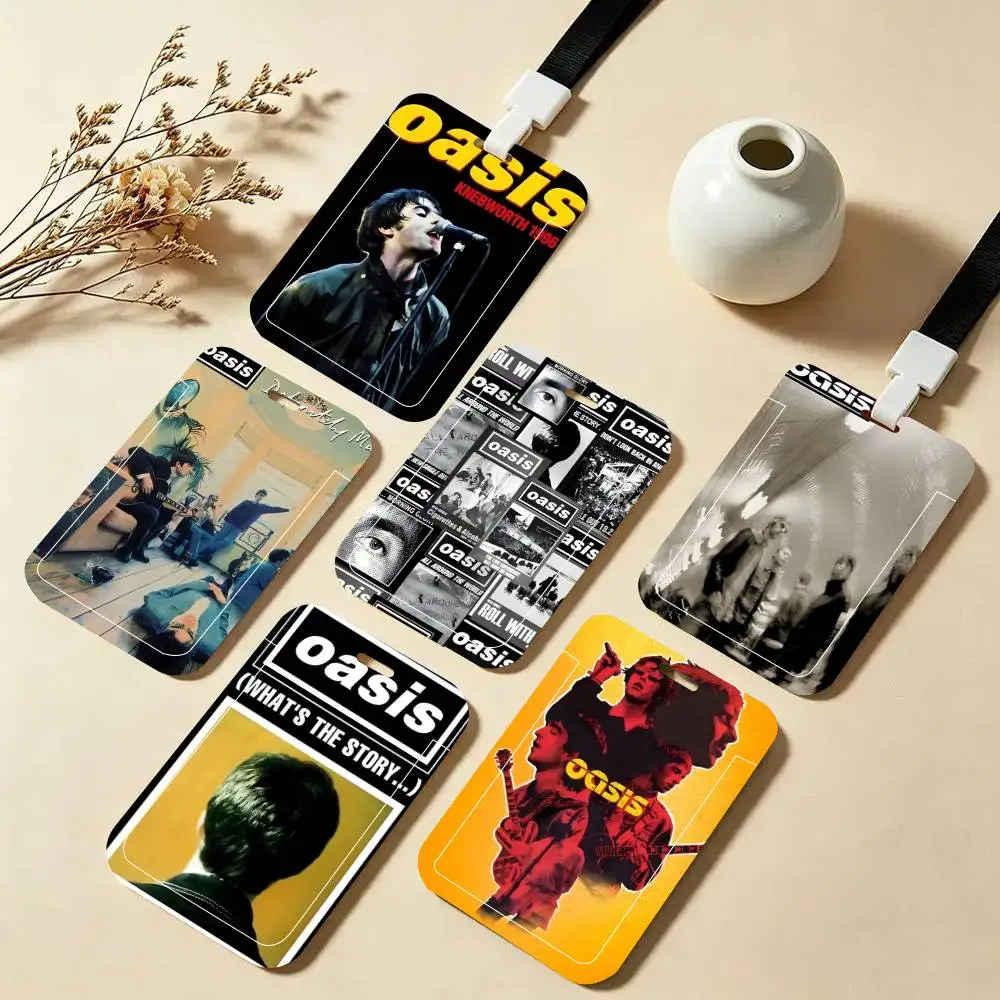 Porta Tarjetas de Identificación con Correa para el Cuello de la Banda T-Rain O Oasis, Colgante, Porta Credenciales, Llavero, Estuche para Tarjetas de Trabajo, Regalo