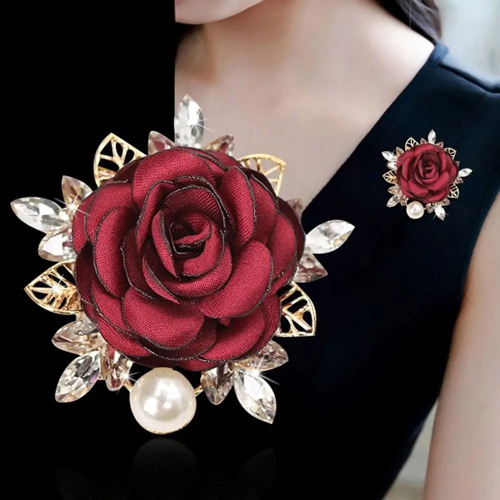 Design Corsage Cloth Alloy Imitation Pearl Vintage Wedding Brooch Women Flower Brooch Clothing Accessory Korean Style Brooch