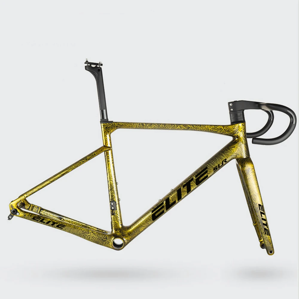 Neu Eingetroffen Ultraleichter 950g T1000 ELITE Carbon-Rennradrahmen Scheibenbremse Fahrradteil 47/49/51/54/56cm BB86 Vollständige HID-Kabelverbindung – Detail 5