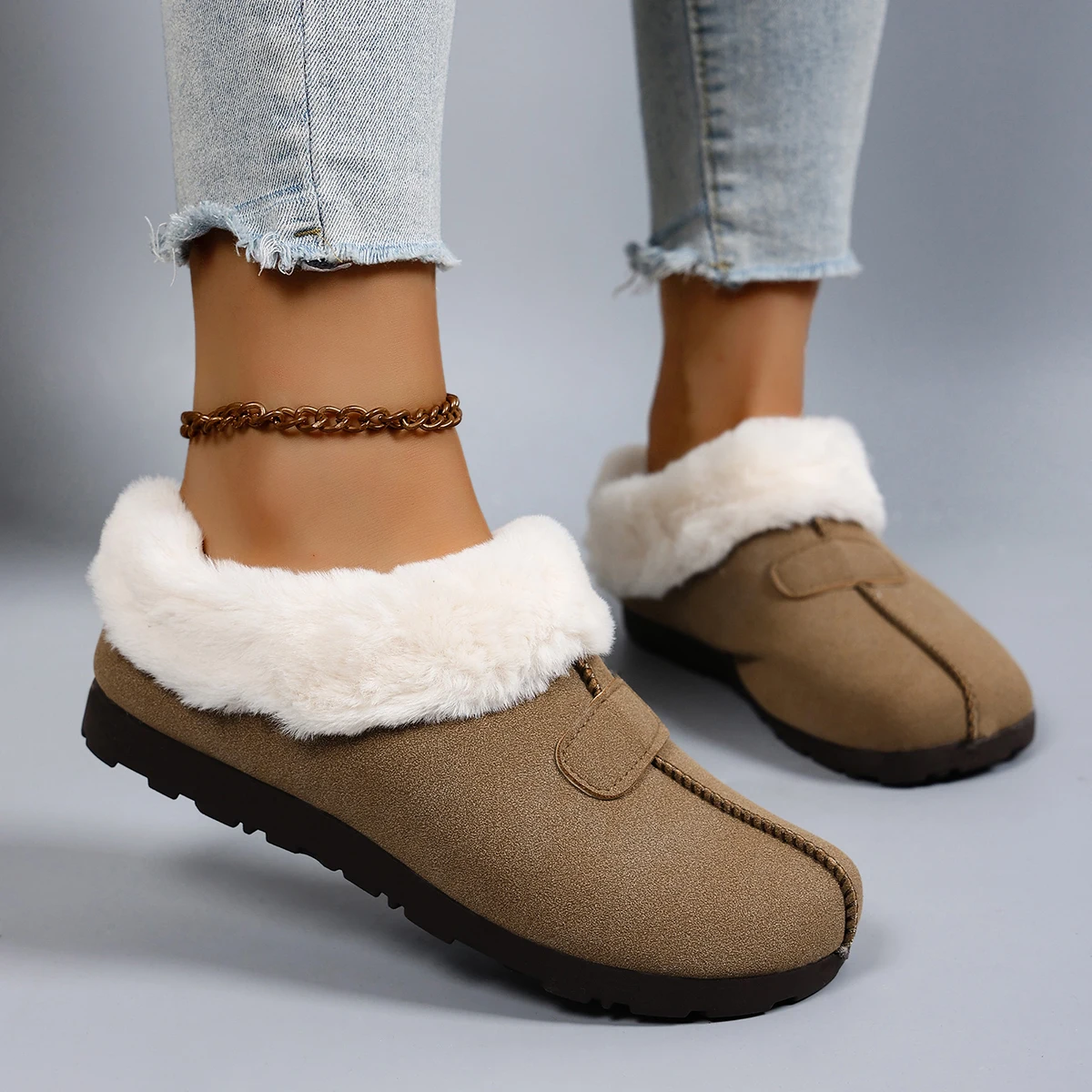 New autumn and winter products: Women's low cut cotton boots, warm, comfortable, breathable and casual shoes