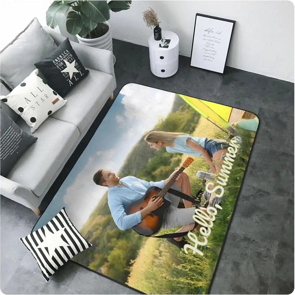Custom Rug Personalized Area Carpet with Your Logo Image Text Photo, Anti Slip Washable Door Mat Decorative or Bedroom Living Ro - view 6