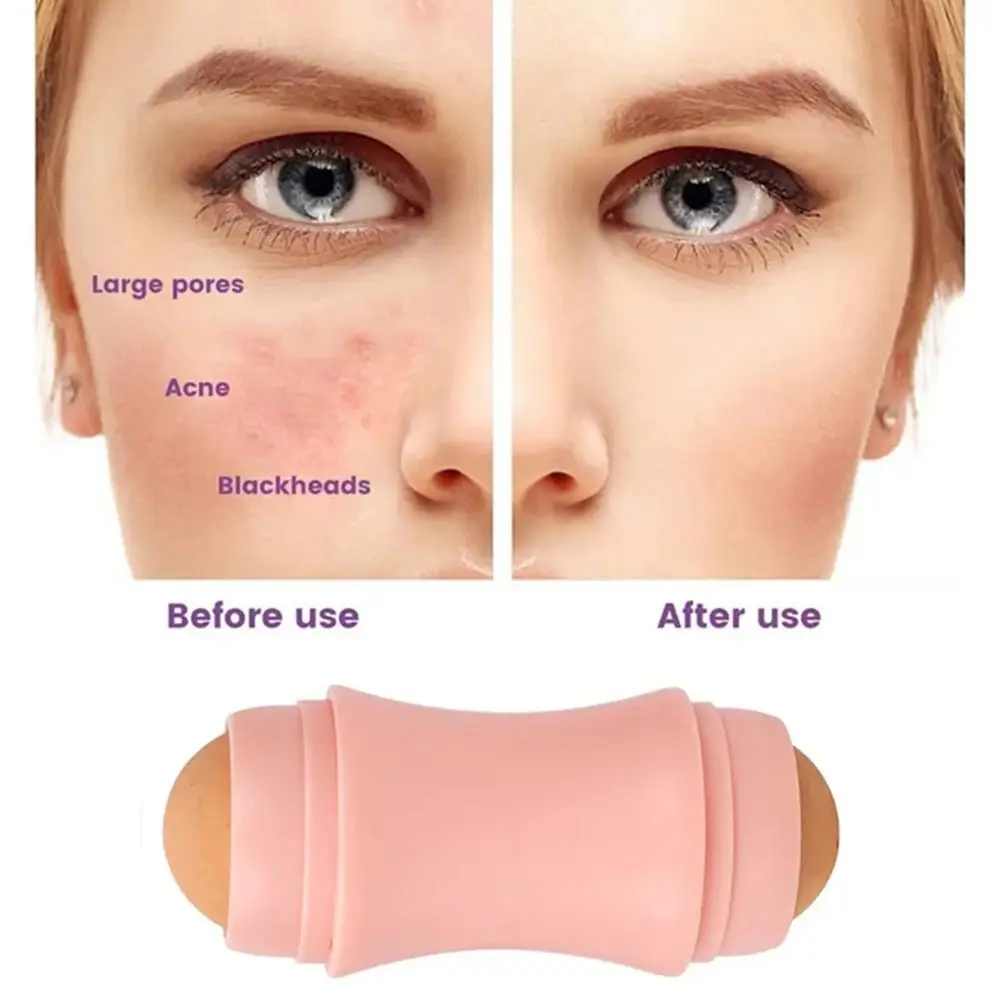 2 كرات الوجه النفط امتصاص الأسطوانة الحجر البركاني أداة العناية بالبشرة امتصاص النفط قابل للغسل الجلد ماكياج أداة زيت الوجه إزالة عصا