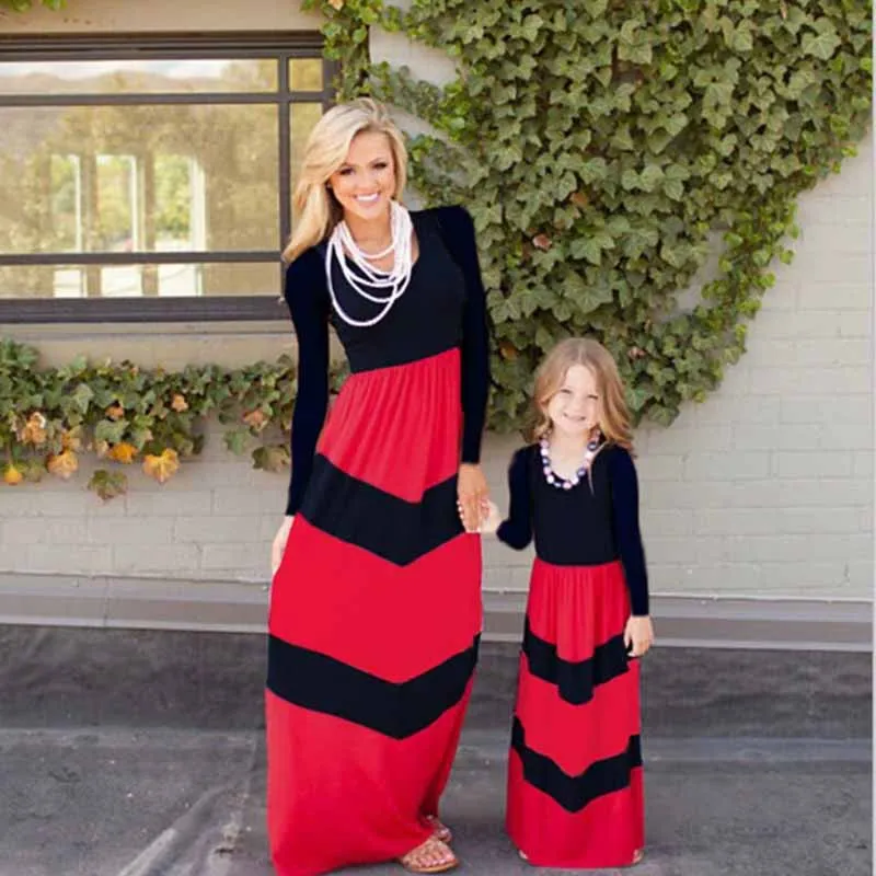 

Одинаковые комплекты для всей семьи, осеннее платье для мамы и дочки, цветные лоскутные платья с длинными рукавами для мамы и дочки, От 1 до 10 лет