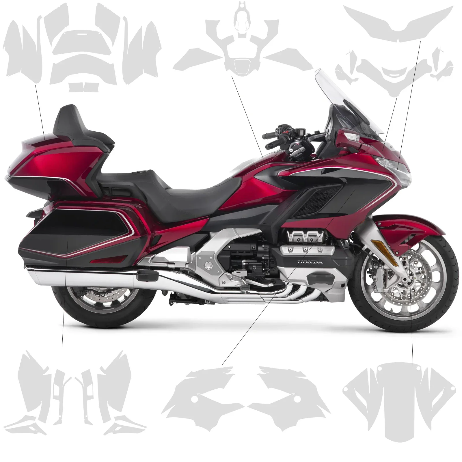 Gold flügel Zubehör Motorrad ppf Schutz folie Goldwing 2018 gl1800 2012-2017 Kratz schutz TPU Motorrad abdeckung – Detail 2