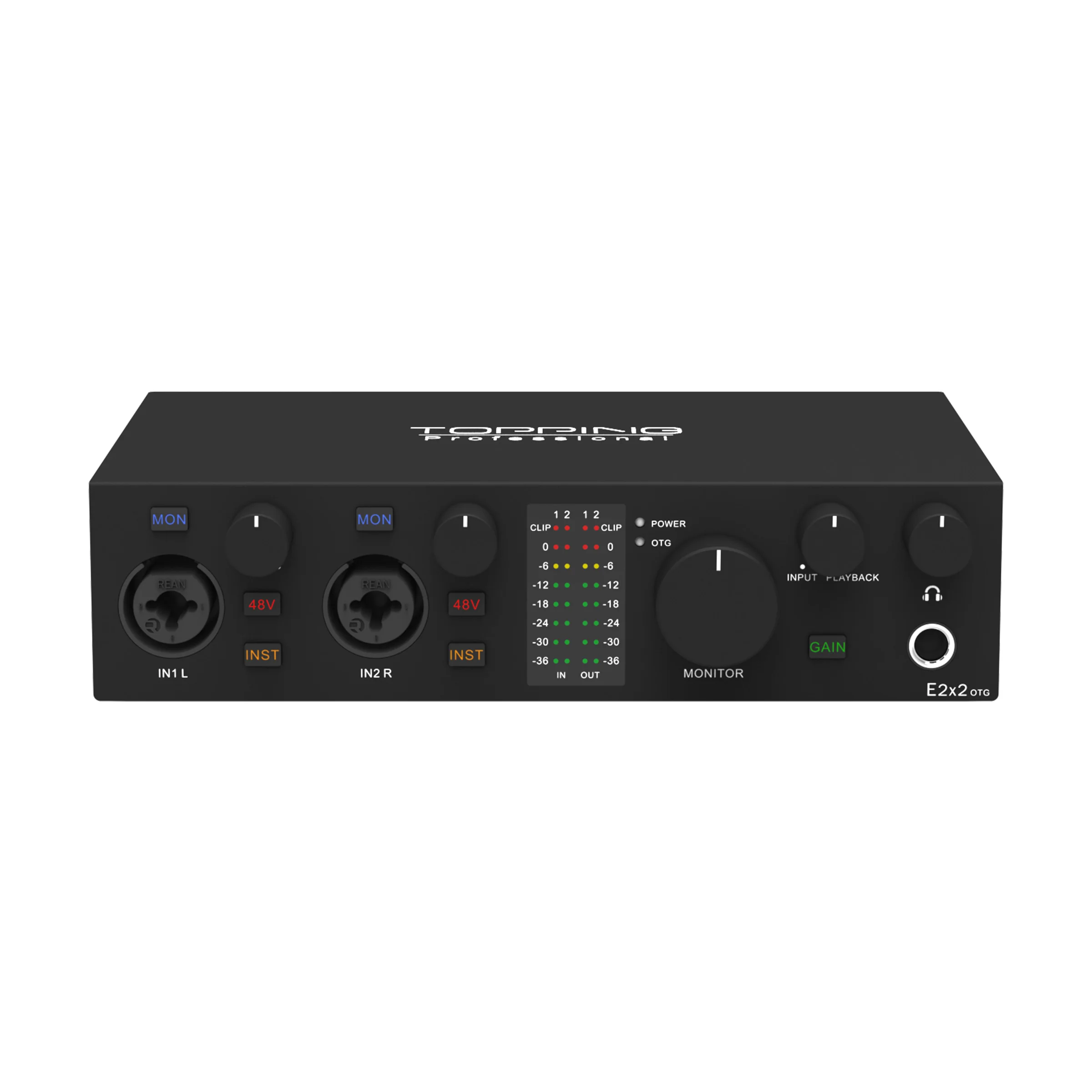 NEW TOPPING E2x2 OTG Professional audio interface 2 in 2 out sound card 8 DAW and 6 LoopBack channels SPDIF output expansion