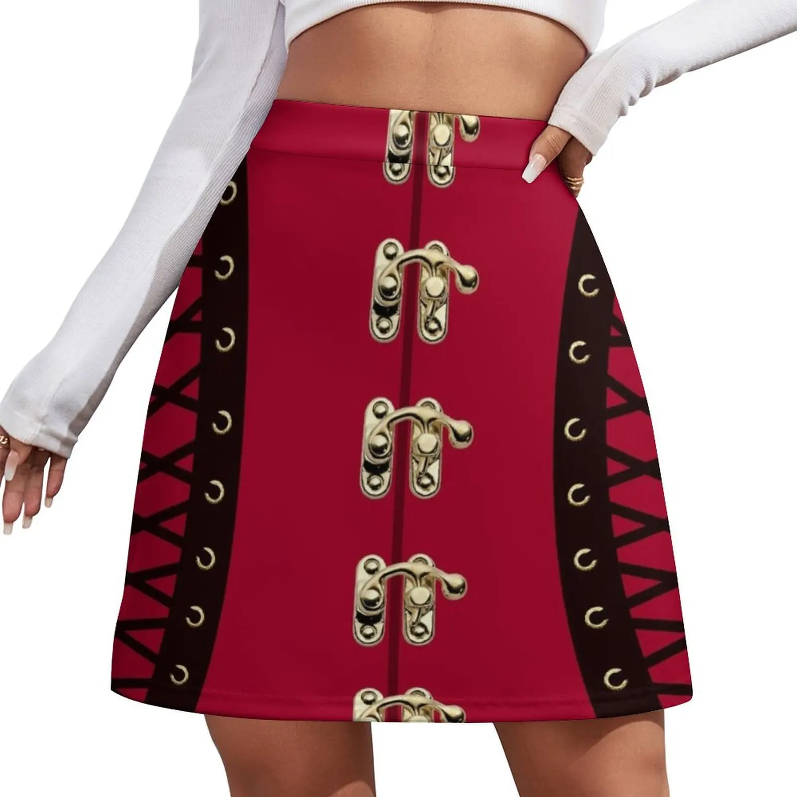 plain Red & Black Victorian waspie corset Mini Skirt clothes for women cute skirt Women skirts Mini Skirt