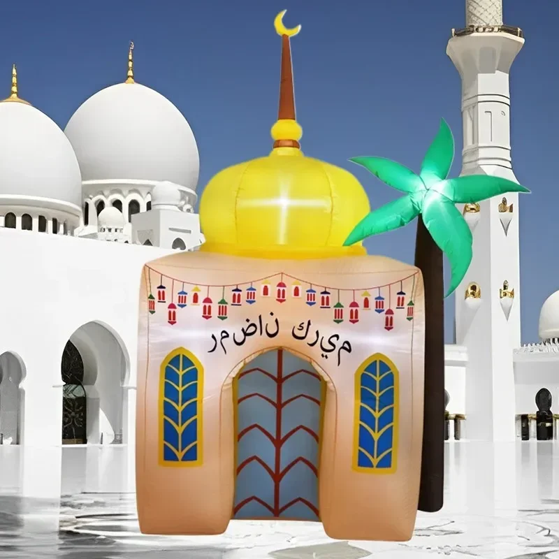 

Ramadan Mubarak Decorations Eid Model Built-in LED Lights Inflatable Toys Outdoor Ornaments for Muslim/Islamic Celebrate Fasting