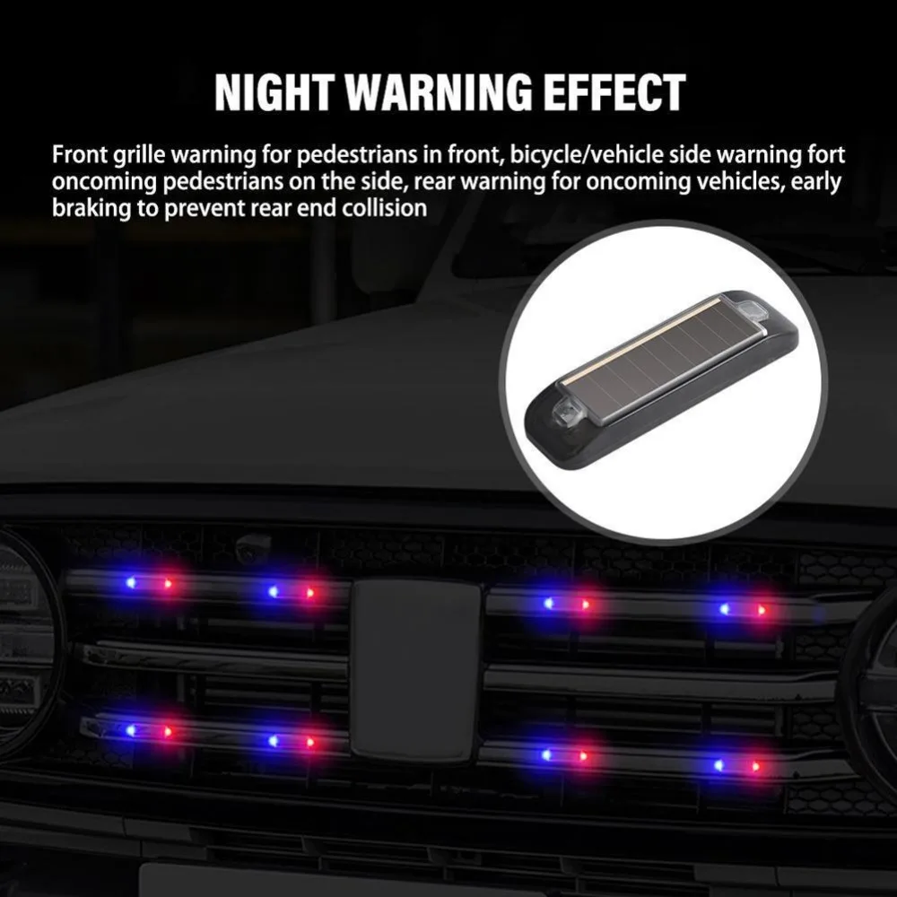 Solar Powered LED Light Anti-theft Dummy Alarm Flashing Warning Light Strobe Signal Light Prevent Rear-end Collision
