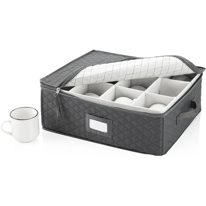 Foldable Cup Storage Box Dust‑Proof Organizer for Mugs Bowls Teacups