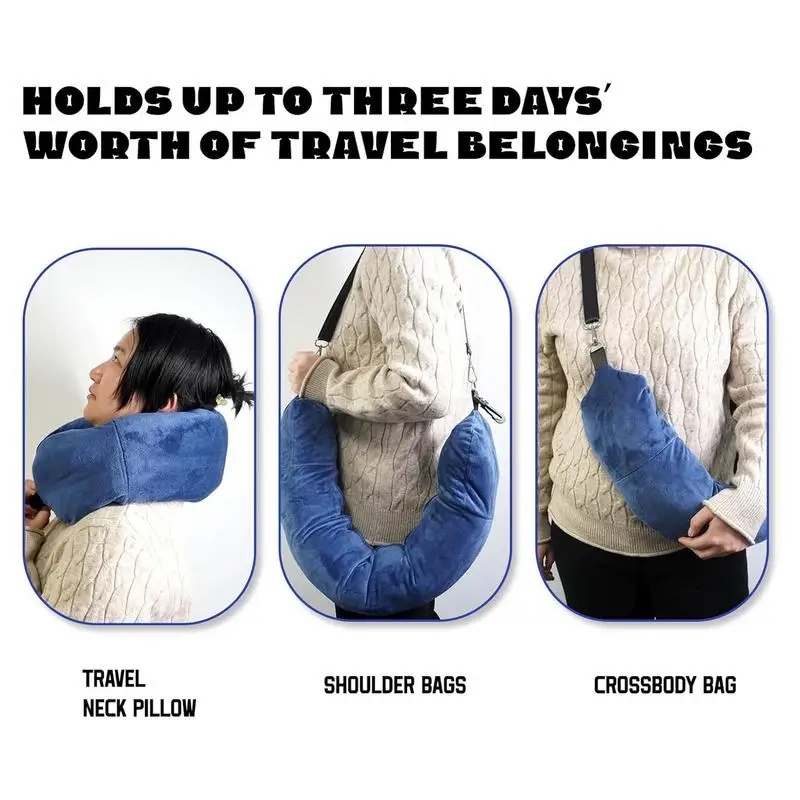 Travel Neck Pillow That You Stuff With Clothes Portable Outdoor Travel Storage Bag Pillow Car Headrest Household U-shaped Pillow