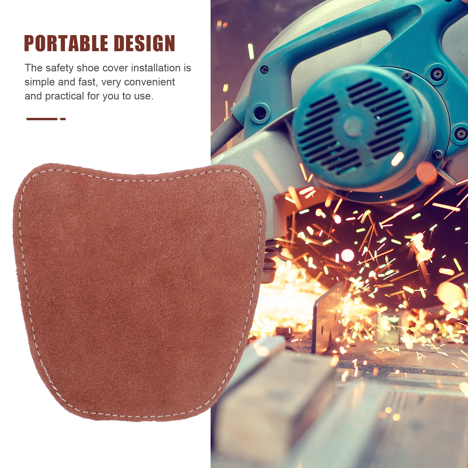 

1 Pair Cowhide Safety Shoe Covers Anti-Smash Heat Resistant Toe Protector Boot Cover Metatarsal Guard For Construction Factory