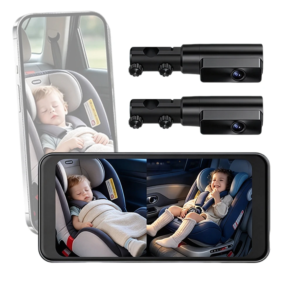 6.5 Inch Touchscreen Baby Car Monitor 2 Channel 1080P DVR Video Record Night Vision Camera for Rear Facing Infant Car Seat
