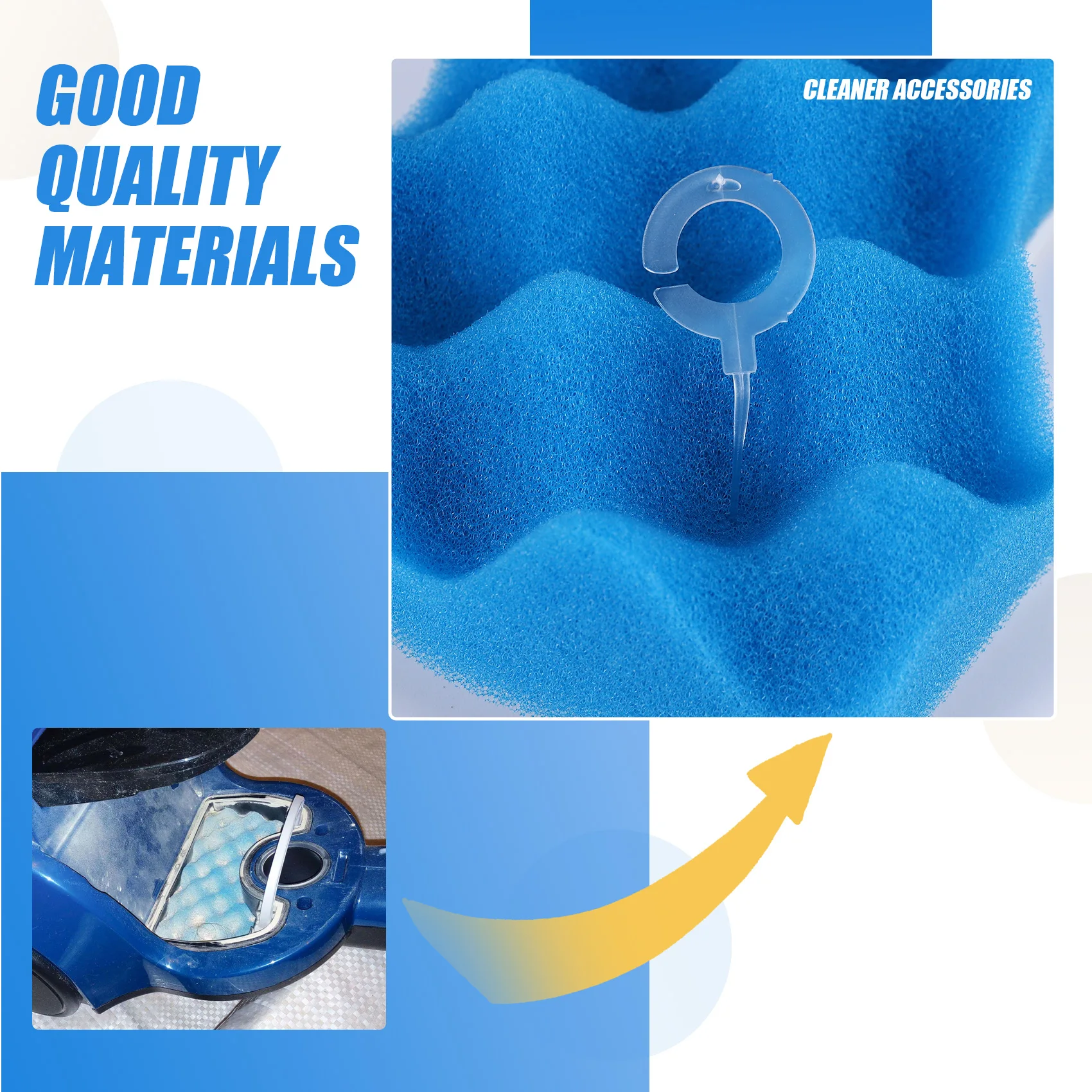 A98I-2Pcs Blue Sponge Filter Kit For Vacuum Cleaner Accessories Dj97-01040C Series Robot Vacuum Cleaner Accessories