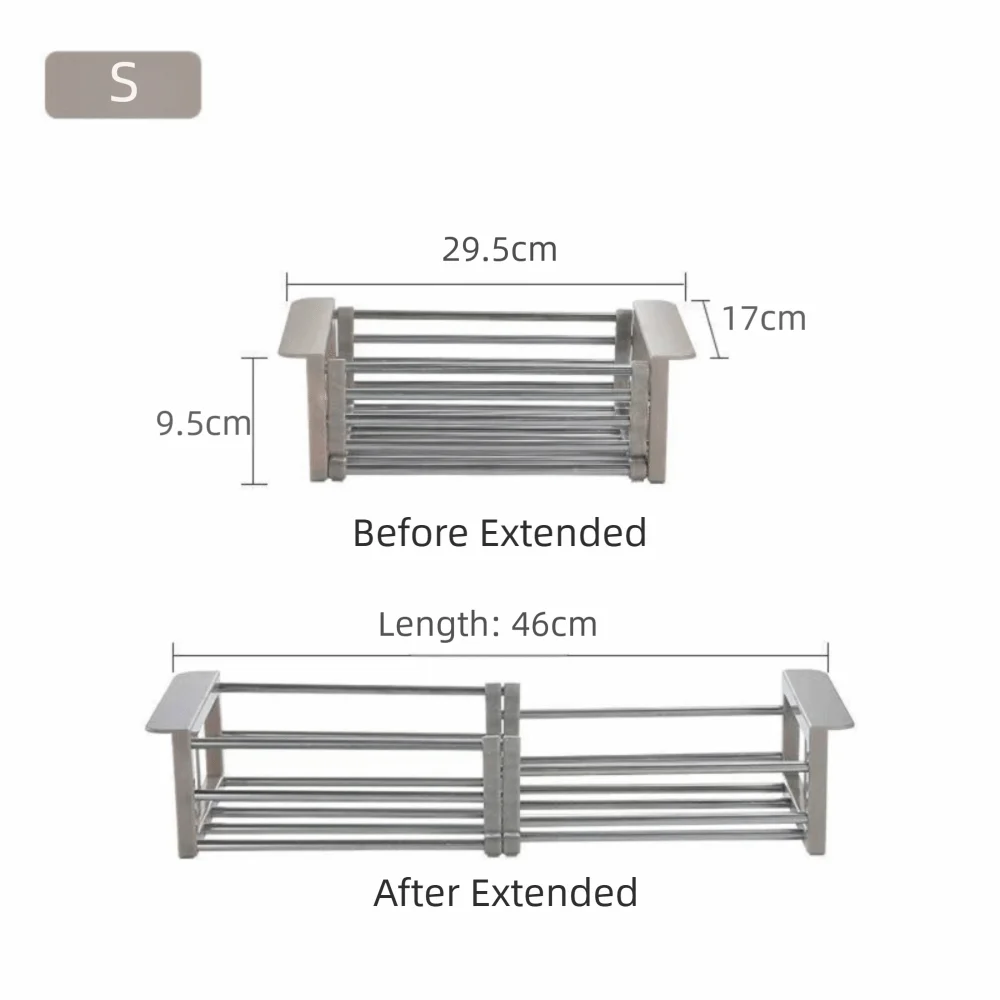 

Выдвижная сливная полка для раковины, сливная корзина для сушки посуды из нержавеющей стали, органайзер для мытья посуды, складная полка для хранения
