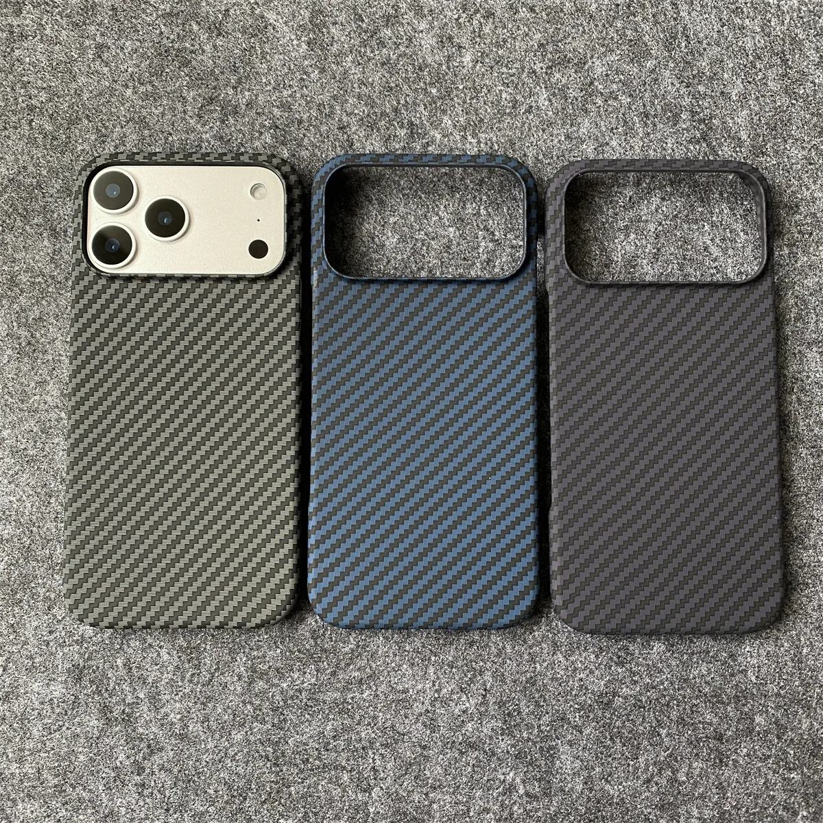 SlimFrameless Carbon Fiber Hard Phone Case für Apple IPhone Air 17 16 15 14 Plus 13 12 11 Pro Max Schutzhülle