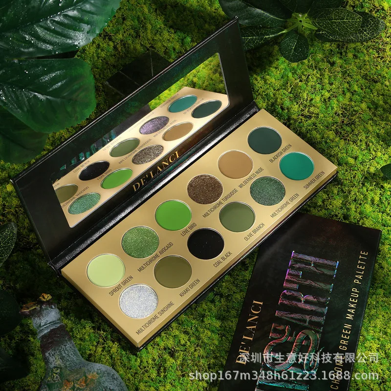 لوحة ظلال عيون بصرية كامليون مكونة من 12 لونًا، لوحة خضراء زيتونية متعددة الأغراض