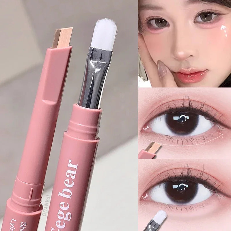 Bicolor Aufhellender Aegyo Sal Stift 2-in-1 Nude Pink Unter-Augen-Highlighter Schattenstift Natürlicher Lying-Silkworm-Kontur-Augen-Make-up-Stift – Detail 1