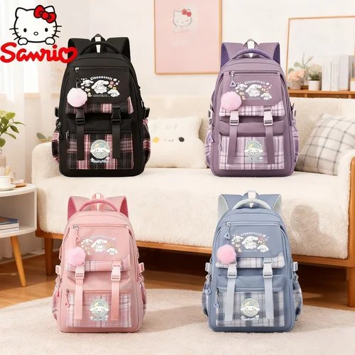 2025 Sanrio nueva mochila bonita de dibujos animados de Hello Kitty regalo para niños mochila de moda multifuncional para estudiantes