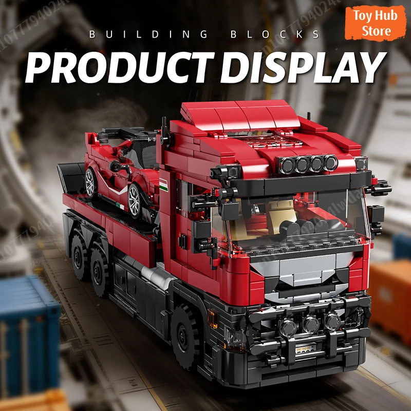 

Набор для сборки MOC: Грузовик и суперкар, конструктор, настольные украшения, развивающие игрушки для мальчиков, подарки