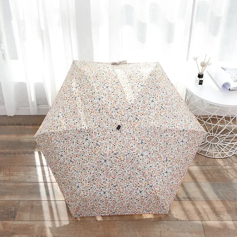 Portable Umbrella Bag Sun Umbrella Sun Protection UV Pocket 50-fold Umbrella Anno Shu Floral Embroidery Compact