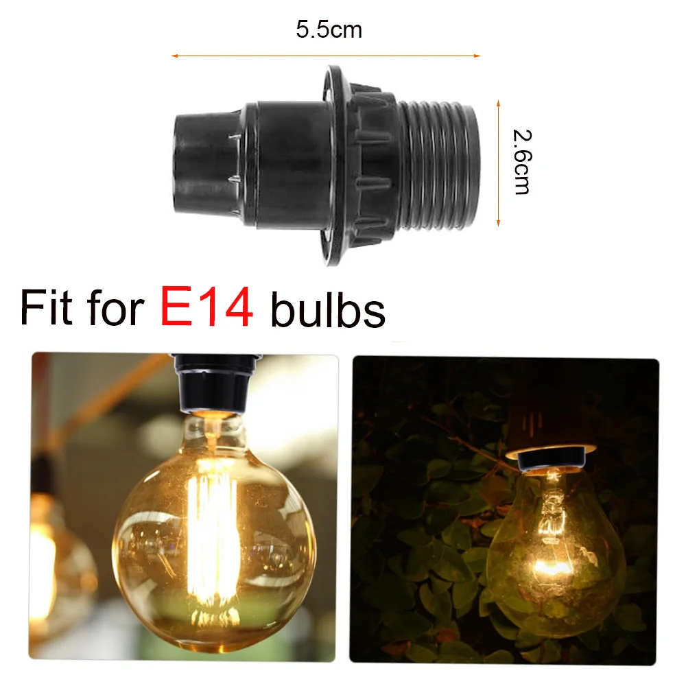 6 Pack E14 Bakelite Threaded Bulbs Lamp Holder LED Incandescent Light Socket Fittings Vintage Half tooth Lamp Base for Lampshade