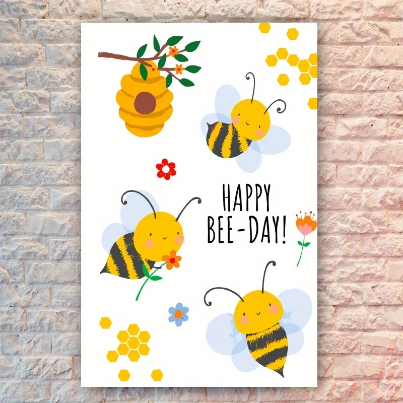 1pc, Happy Birthday Card, Cute Card, Funny Bee Birthday Card, Humorous Birthday Card, Happy Bee Day, Hilarious Pun Birthday Card - view 4