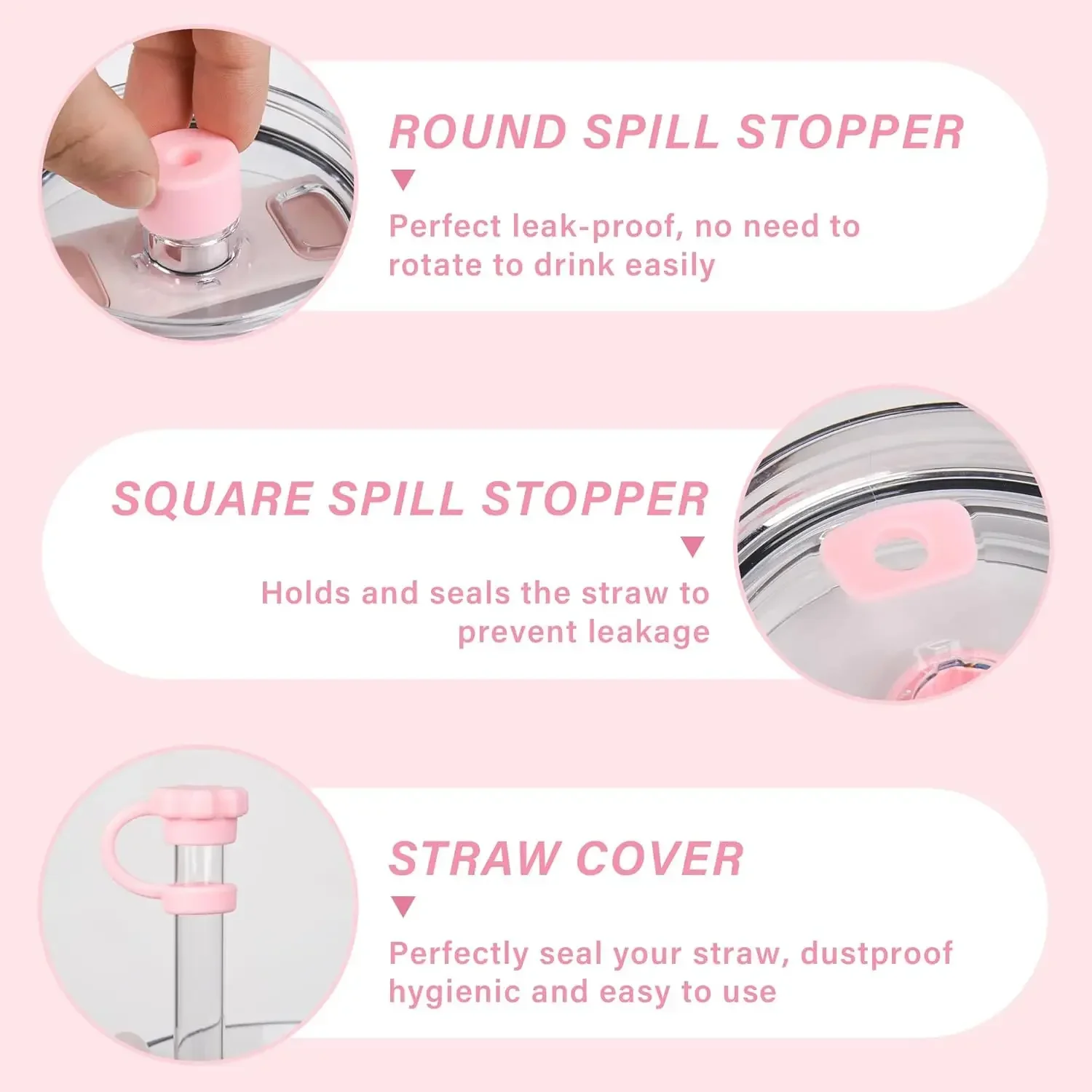 7pcs Cup Accessories Set for Stanley 30oz 40oz Tumbler Straw Cover Cap Boot Spill Proof Stopper Letter Keychain Charm Sticker view 4