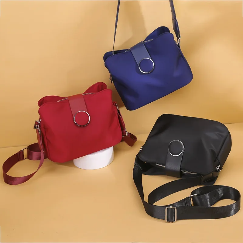 1 Casual Nylon Shoulder Bag Women Fashion Waterproof Messenger Bag Travel Light Small Crossbody Bag Shopping Lady Handbag Purse