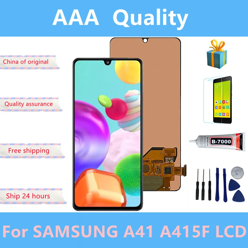 

6.1"Super AMOLED For Samsung Galaxy A41 LCD Display Touch Screen Sensor Digiziter Assembly Replace For Samsung A415 With Frame