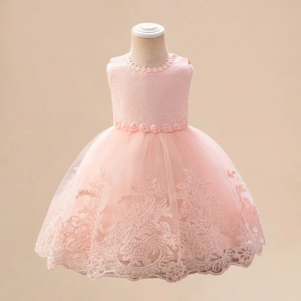 Embroidery Baby Girls Sequin Tutu Dress Toddler Kids Birthday Party Princess Ball Gown Luxury Dress Baby Girls Baptism Costumes