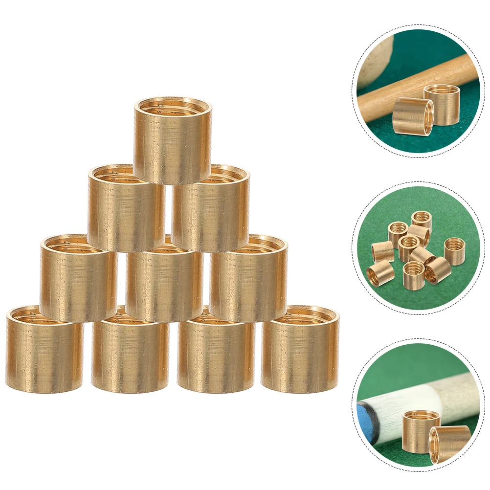 

10Pcs DIY Snooker Billiards Copper Brass Pool Cue Ferrule Repair Accessories Brass Billiard Cue Ferrule Billiard Pool Stick