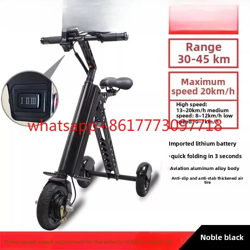 Light Foldable Electric Trike/Bike for Adults - Portable Lithium Battery, Long Range & Compact Design | Unisex Commuter E-Bike