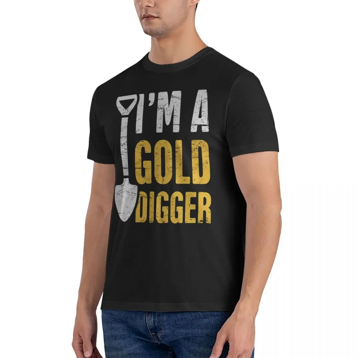 Men's Gold Digger T Shirts Gold Prospecting Pure Cotton Clothes Vintage Short Sleeve O Neck Tees Graphic T-Shirts