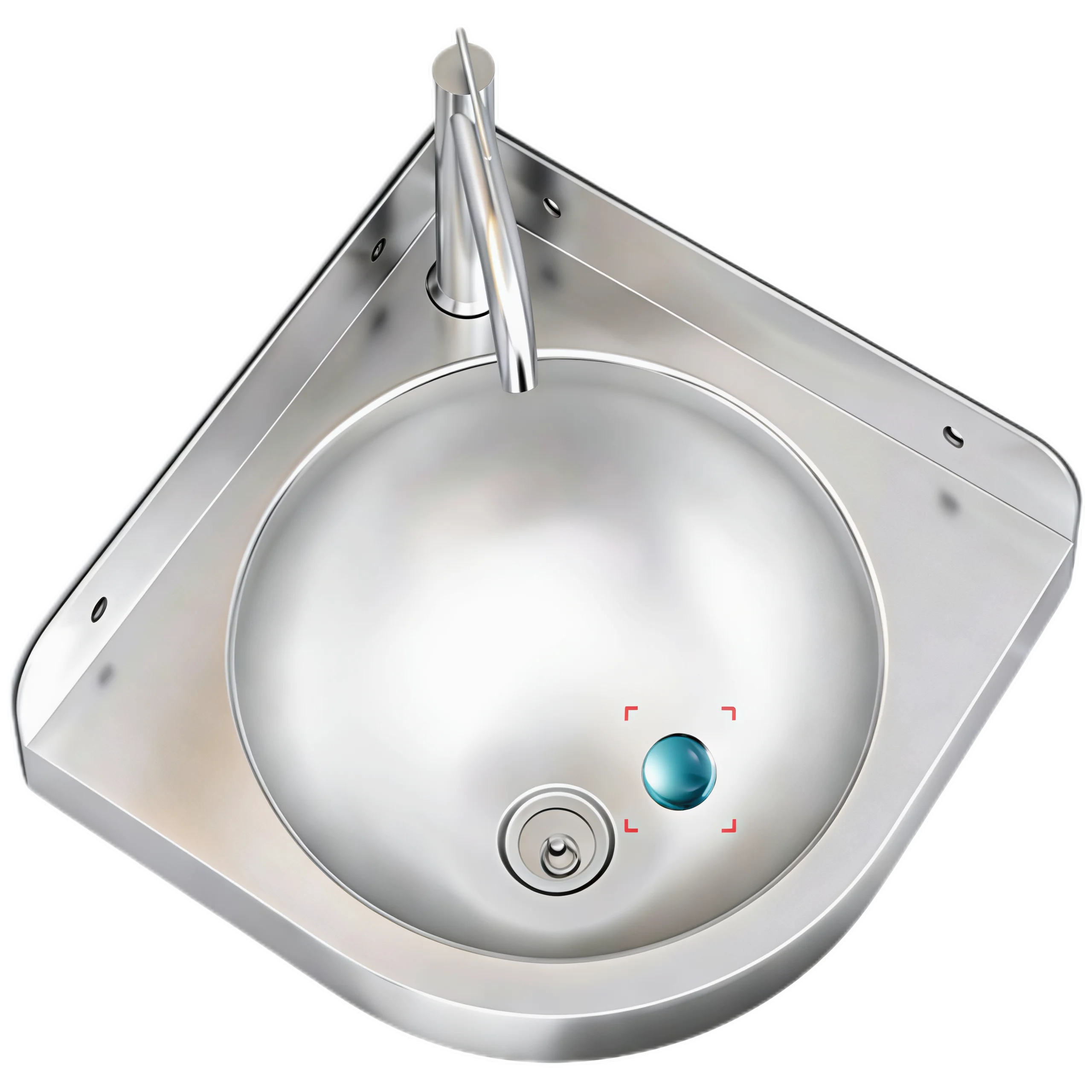 Stainless Steel Wall-Mounted Compact  Sink RV Camper Van Travel Bathroom Wash Basin