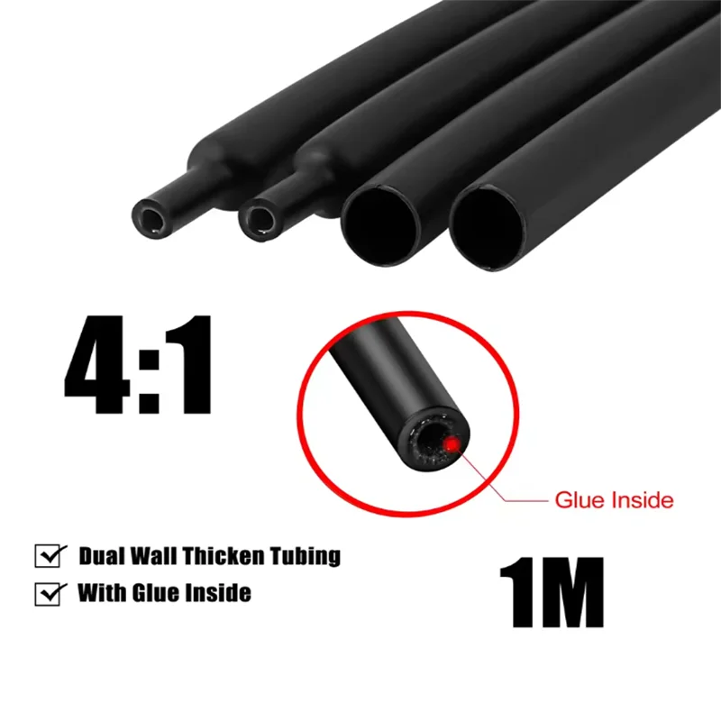 1m 4:1 Sealing Waterproofing AntiCorrosion Protection And Heat Shrink Tubing For WearResistant And Leak Proof MultiStrand Harnes