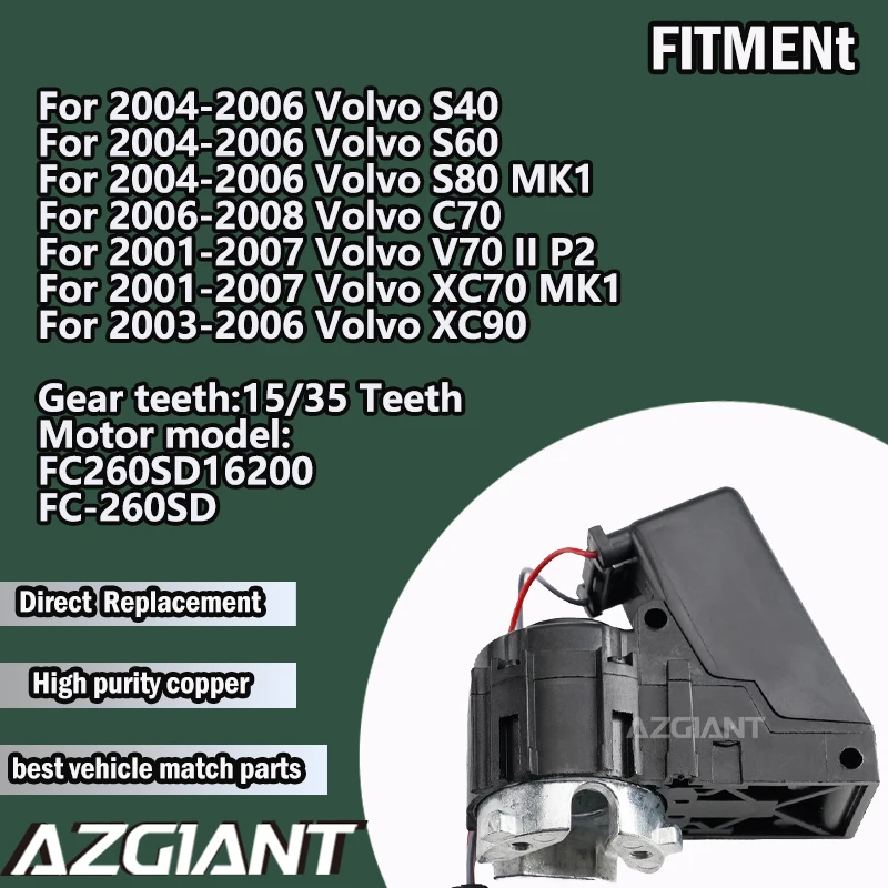 

For Volvo S40 S60 S80 2004 2005 2006/V70 II P2 XC70 2001-2007/C70 2006-2008/XC90 2003-2006 Car folding Mirrors motor R L