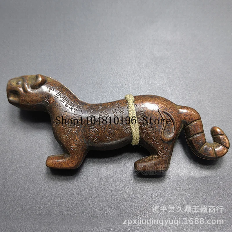 Antique bronze tiger talisman ornament, collectible antique, miscellaneous brassware, tiger talisman handicraft, decorative piec